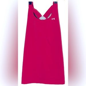 Under Armour Womens Top Athletic Bra Running Work out Halter Pink size Large